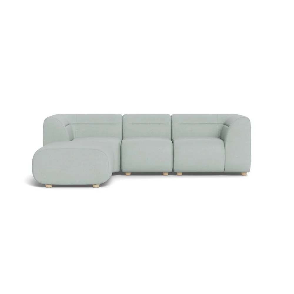 Heal's Lilli Left Hand Facing Corner Sofa Brushed Cotton Oat Natural Beech Feet 1