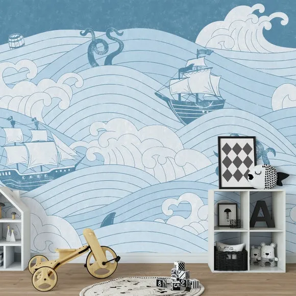 Nautical Waves Mural 3