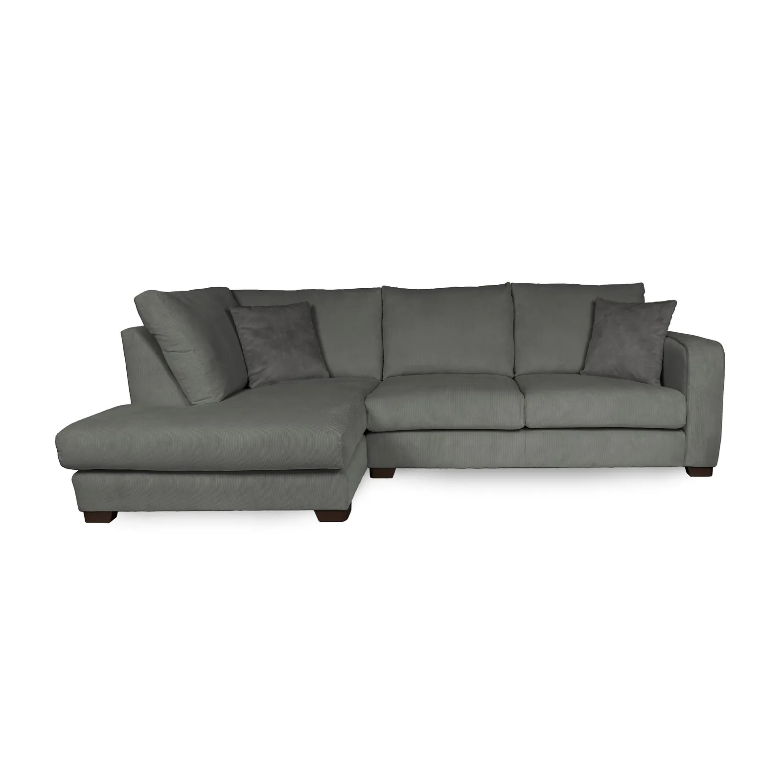 Carson Corduroy Left Hand Corner Sofa Grey