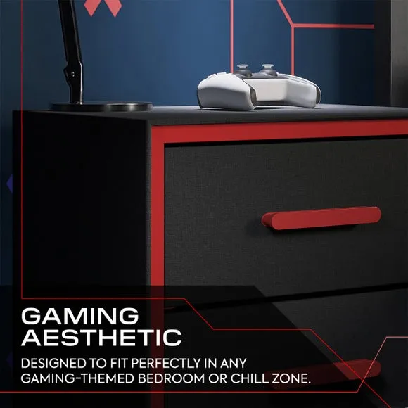 X Rocker Arcane 2 Drawer Bedside Table 5