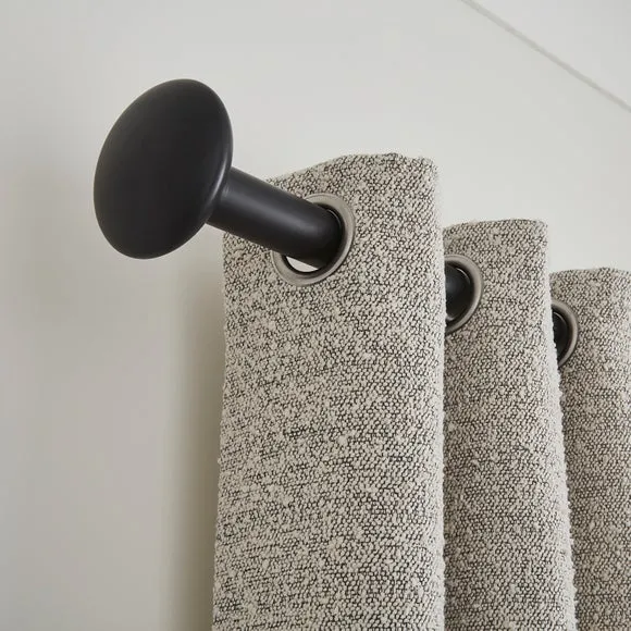 Pebble Fixed Metal Curtain Pole with Rings 4