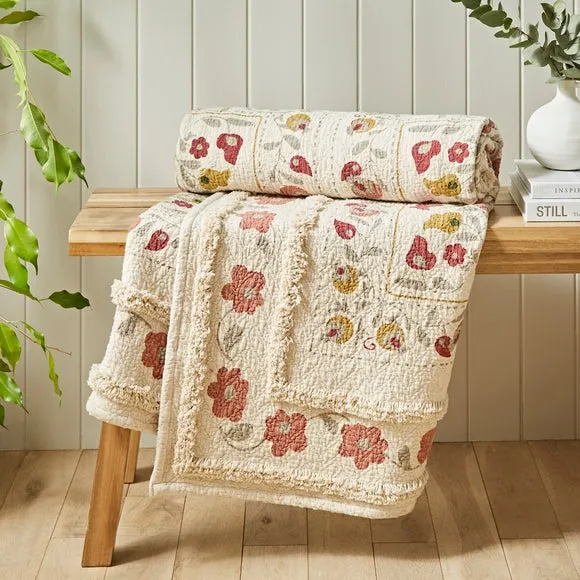 Churchgate Morcott Tufted Matelassé Throw Blanket 130cm x 170cm