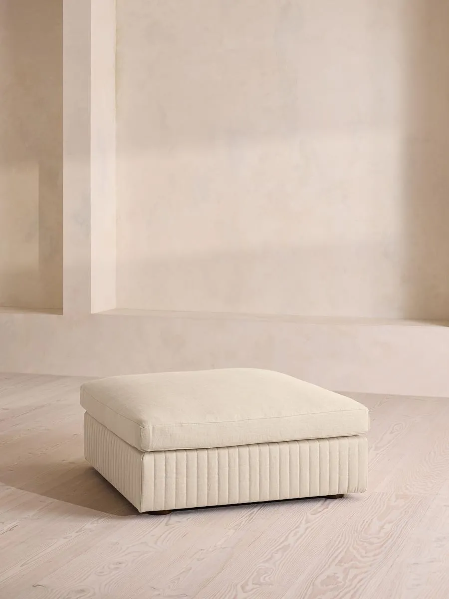 Oona Ottoman, Linen, Bisque