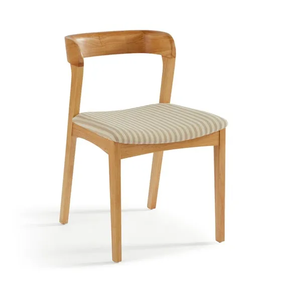 Melia Set of 2 Dining Chairs, Striped Fabric 2