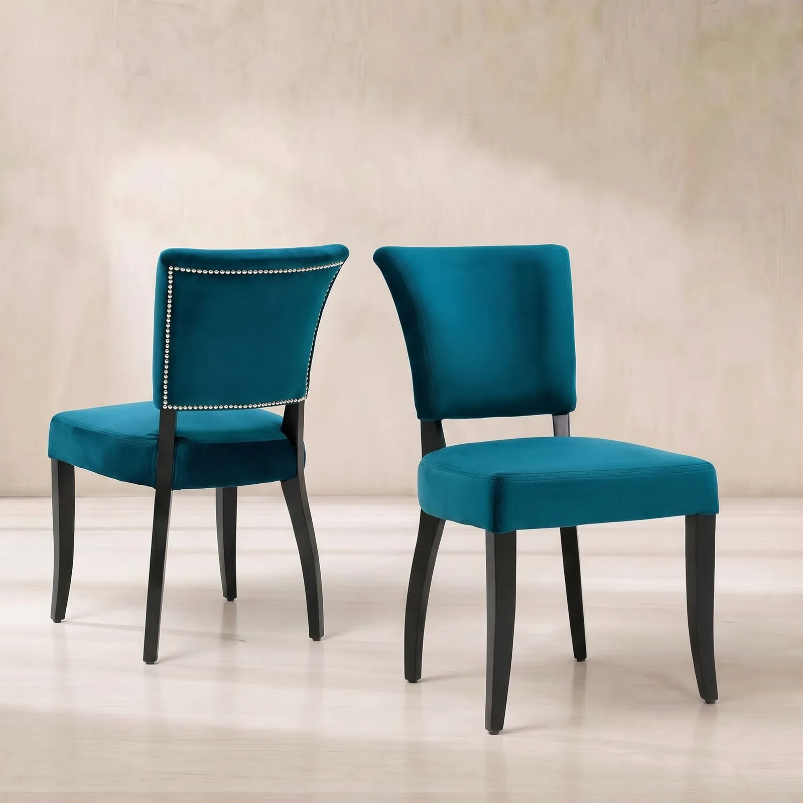 Timothy Oulton Mimi Dining Chair, Teal Velvet | Barker & Stonehouse
