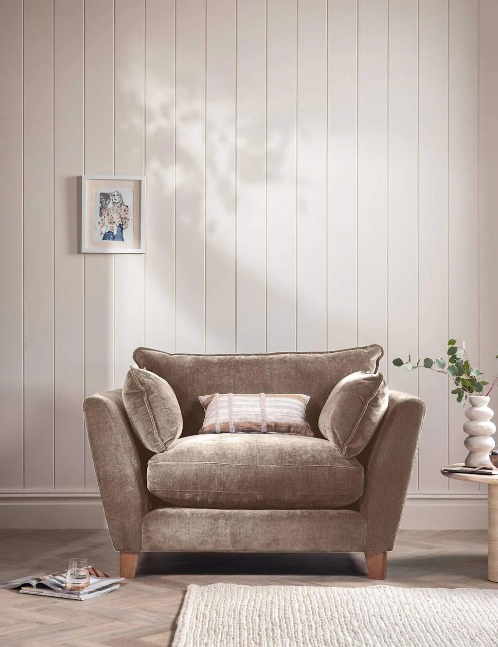 BARKER AND STONEHOUSE Irving Chenille Snuggle Chair Brown