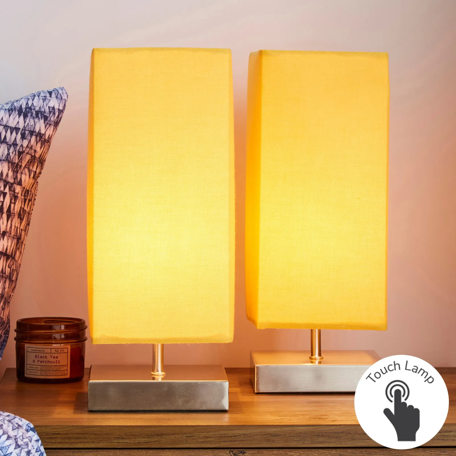 Charlotte Touch Dimmable Ochre Table Lamps Ochre