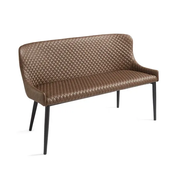 Montreal 2 Seater Dining Bench, Faux Leather, 133cm 4