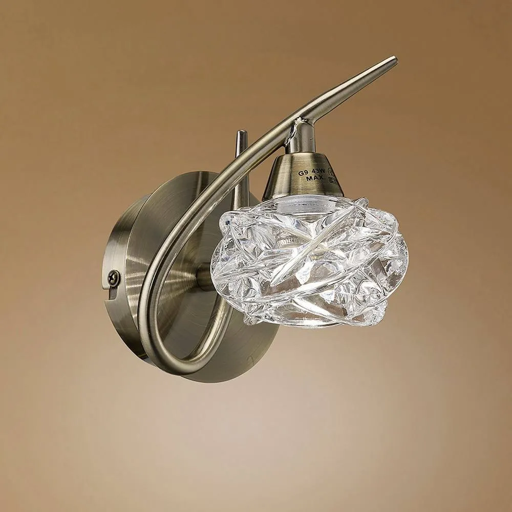 Netlighting Maremagnum Wall Lamp Switched 1 Light G9 Antique Brass in Bronze 2