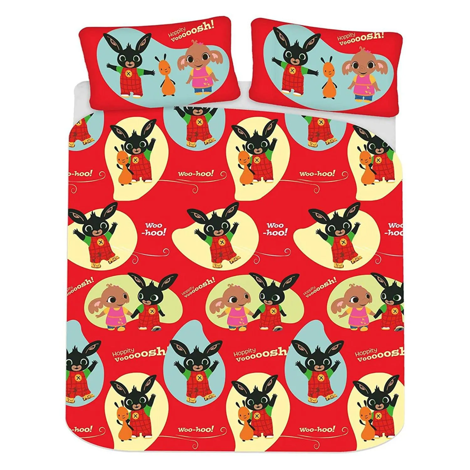 Bing Bunny Woosh Duvet Cover Set in Light Red