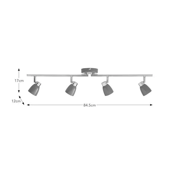 Alto 4 Light Semi Flush Spotlight Bar 6
