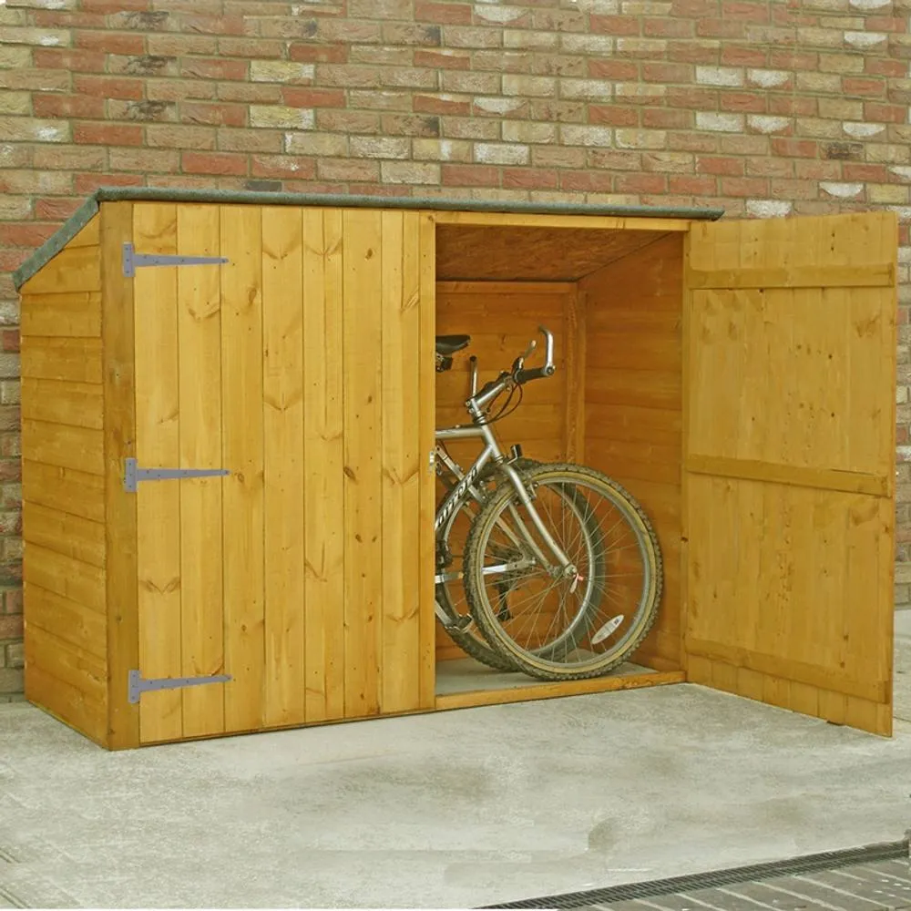 Shires Bike Store Pent Shiplap Garden Bicycle Shed no floor in Brown 2