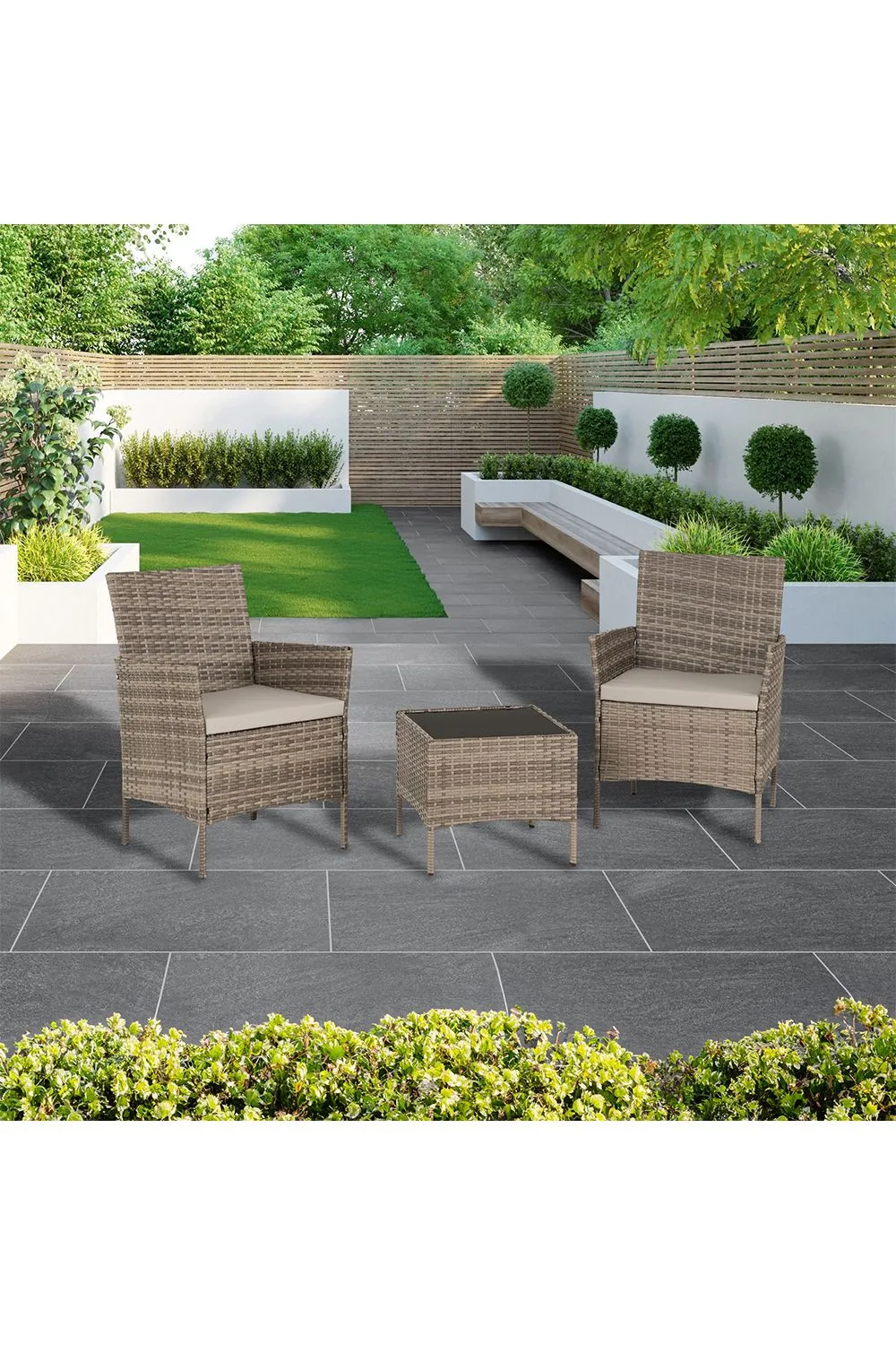 Seconique Willow 3PC Garden Set in Grey