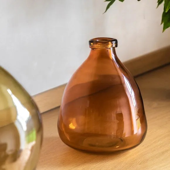 Cedar & Sage Soria Hand blown Glass Amber Vase
