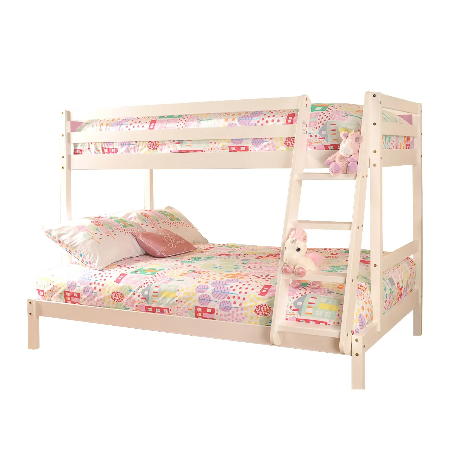 Comfy Living Ltd Wooden Triple Bunk 3ft/4ft In Various Colours in White 2
