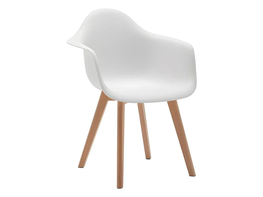 Vente-unique Set Of 6 VIXI Chairs With Armrests - Polypropylene & Beech - White 6