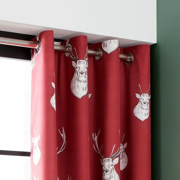 Catherine Lansfield Munro Stag Eyelet Curtains
