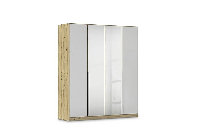 Freja 181cm 4 Door Hinged Glass Wardrobe With Mirror Doors