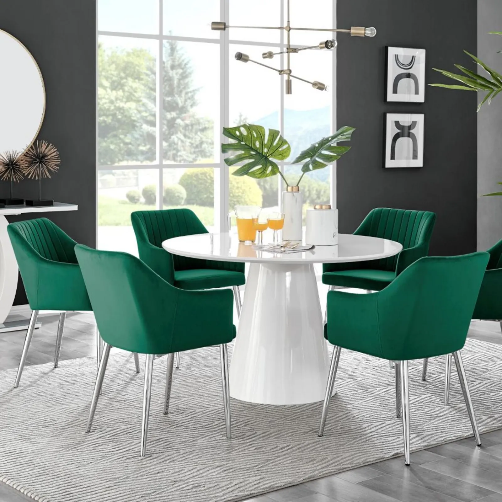 FurnitureboxUK Palma 120cm 6-Seater Round Pedestal Dining Table In Multiple Finishes in White 2