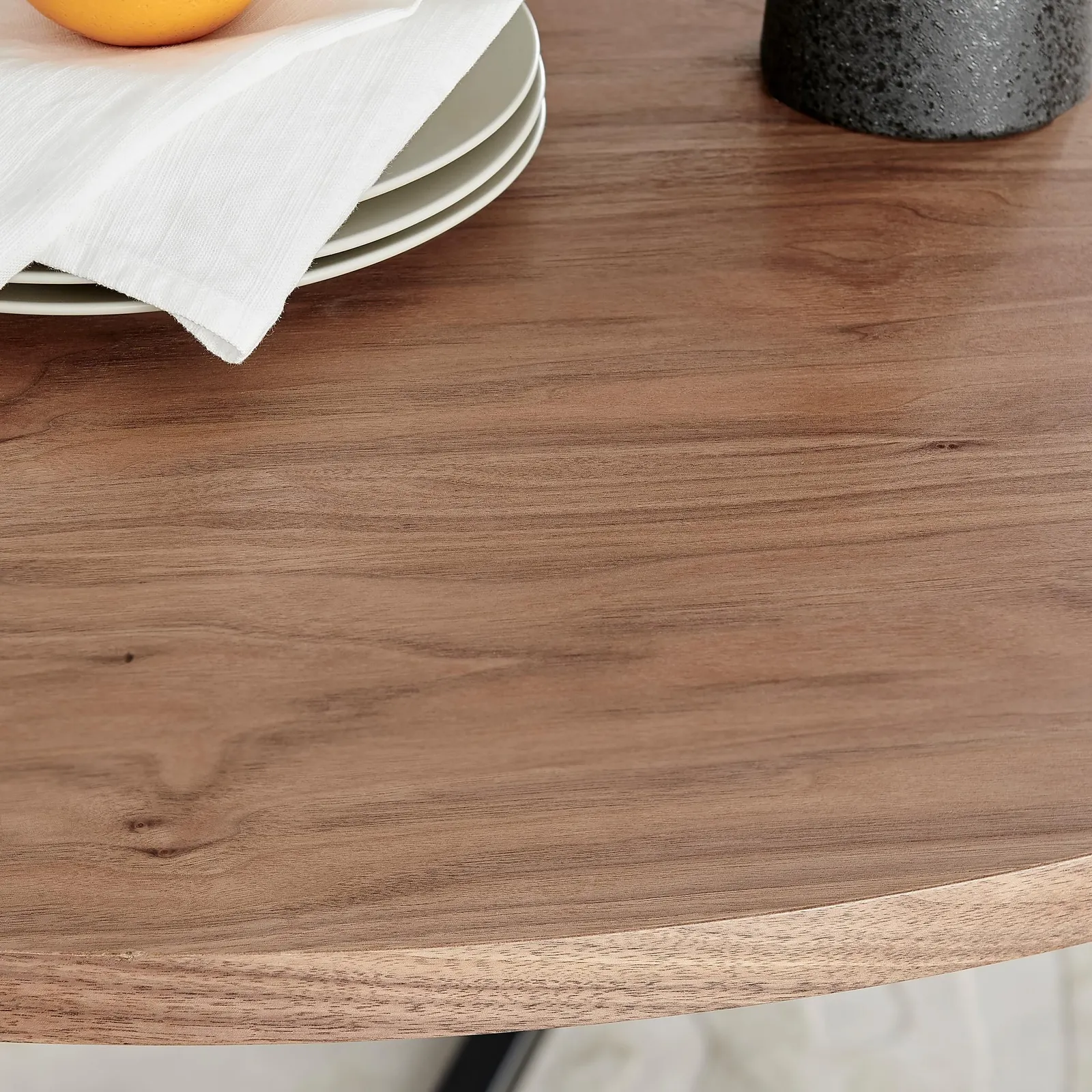 FurnitureboxUK Adley Brown Wood Storage Dining Table & 4 Velvet Milan Black Leg Chairs in Grey 5