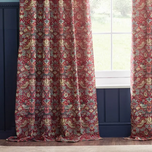 Morris & Co. Strawberry Thief Jacquard Pencil Pleat Curtains 4