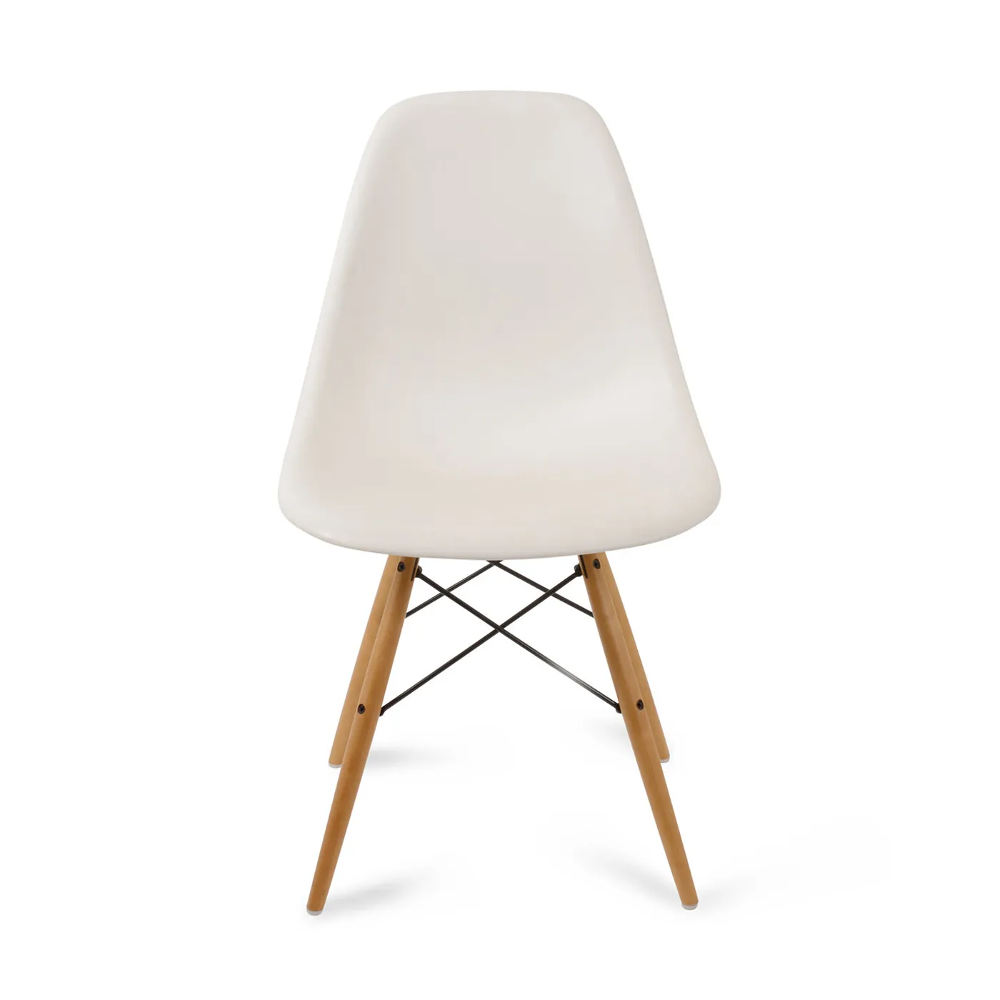 Vitra Eames DSW Side Chair New Height White Golden Maple Base 1