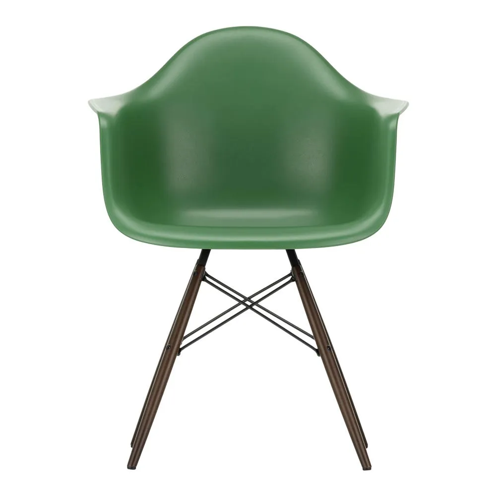 Vitra Eames DAW Armchair RE in Emerald with 95 Dark Maple Base 05 Glides