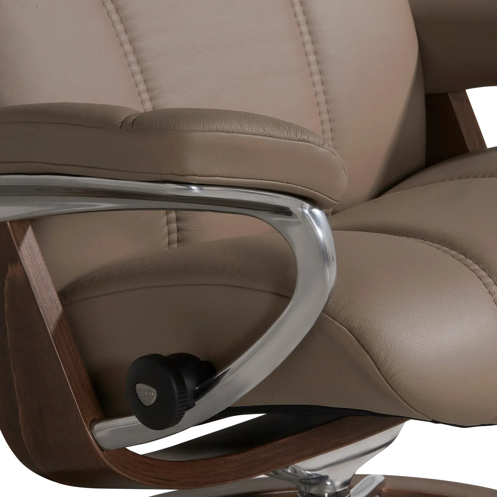 Stressless Consul Small Recliner Chair & Stool, Brown Leather | Barker & Stonehouse 4