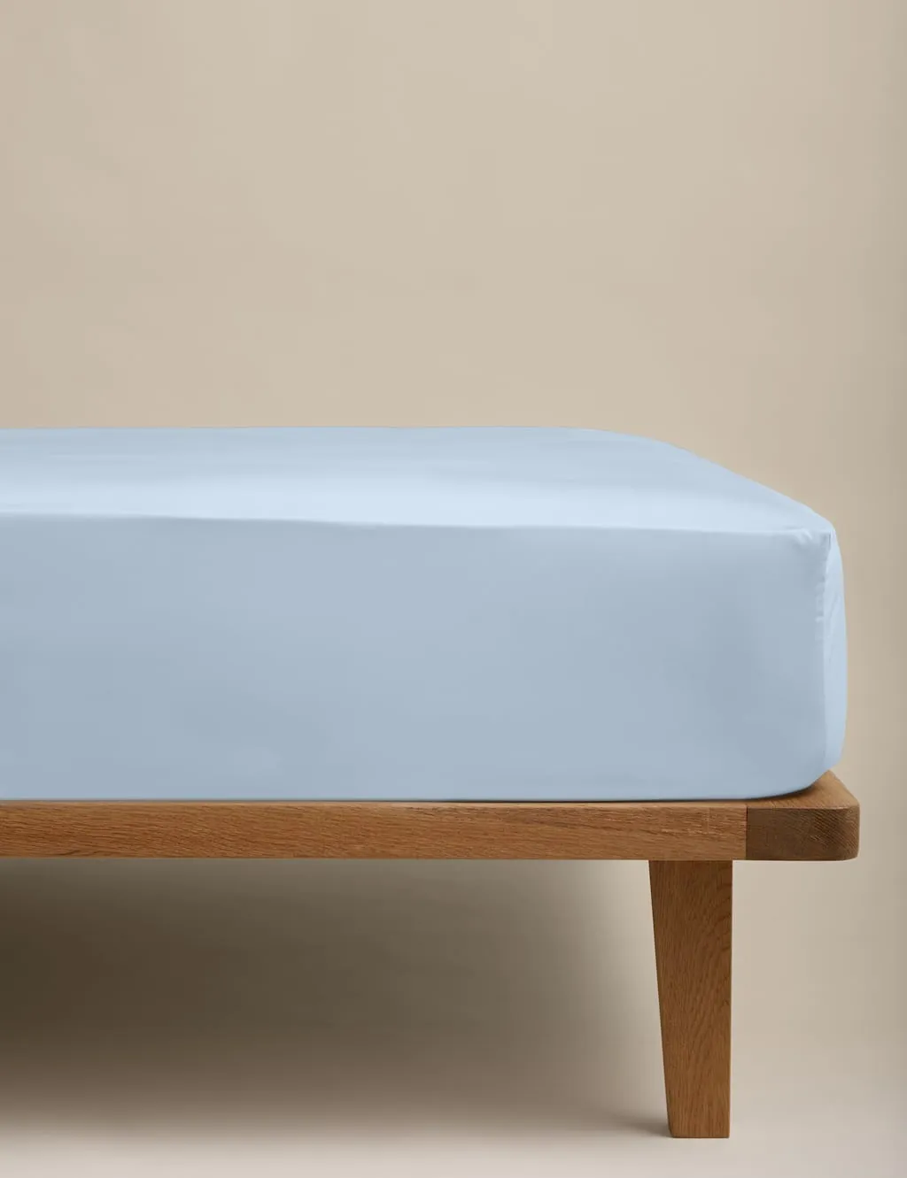 M&S Egyptian Cotton 230 Thread Count Crisp Fitted Sheet Dusty Blue