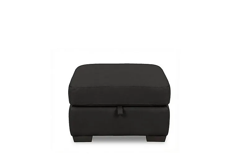 Saffron Leather Storage Footstool