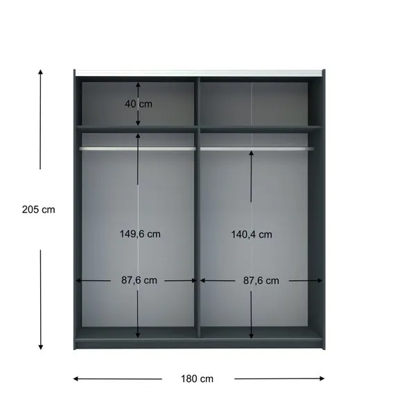 Norland 180cm Sliding Double Wardrobe 5