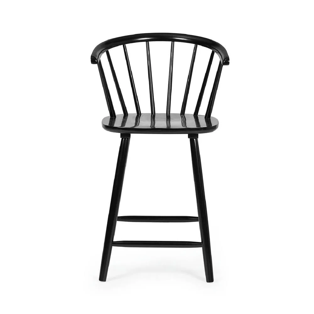 netfurniture Mayfair Black Solid Wood Bar Stool 4