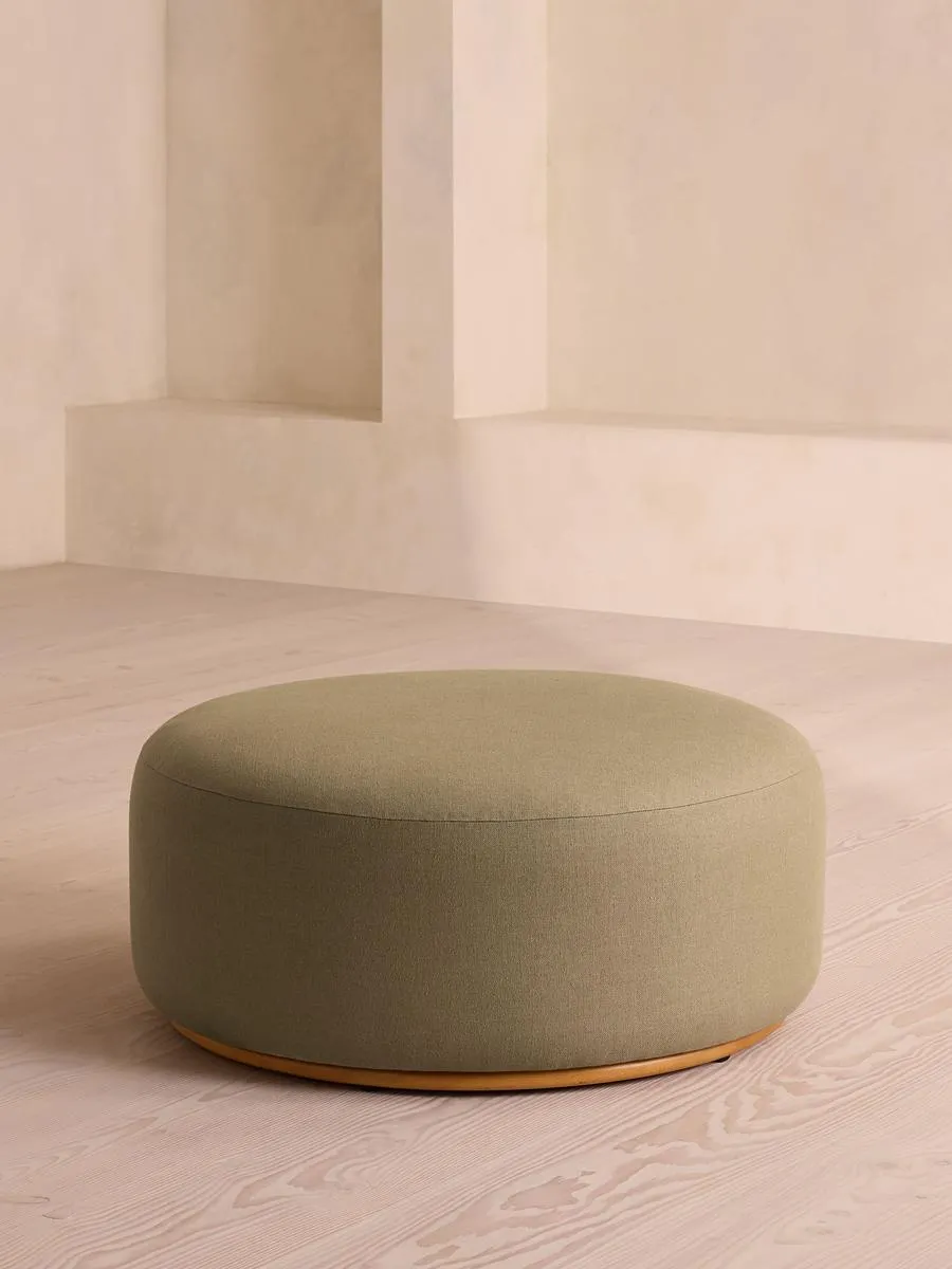 Aline Ottoman, Linen, Sage