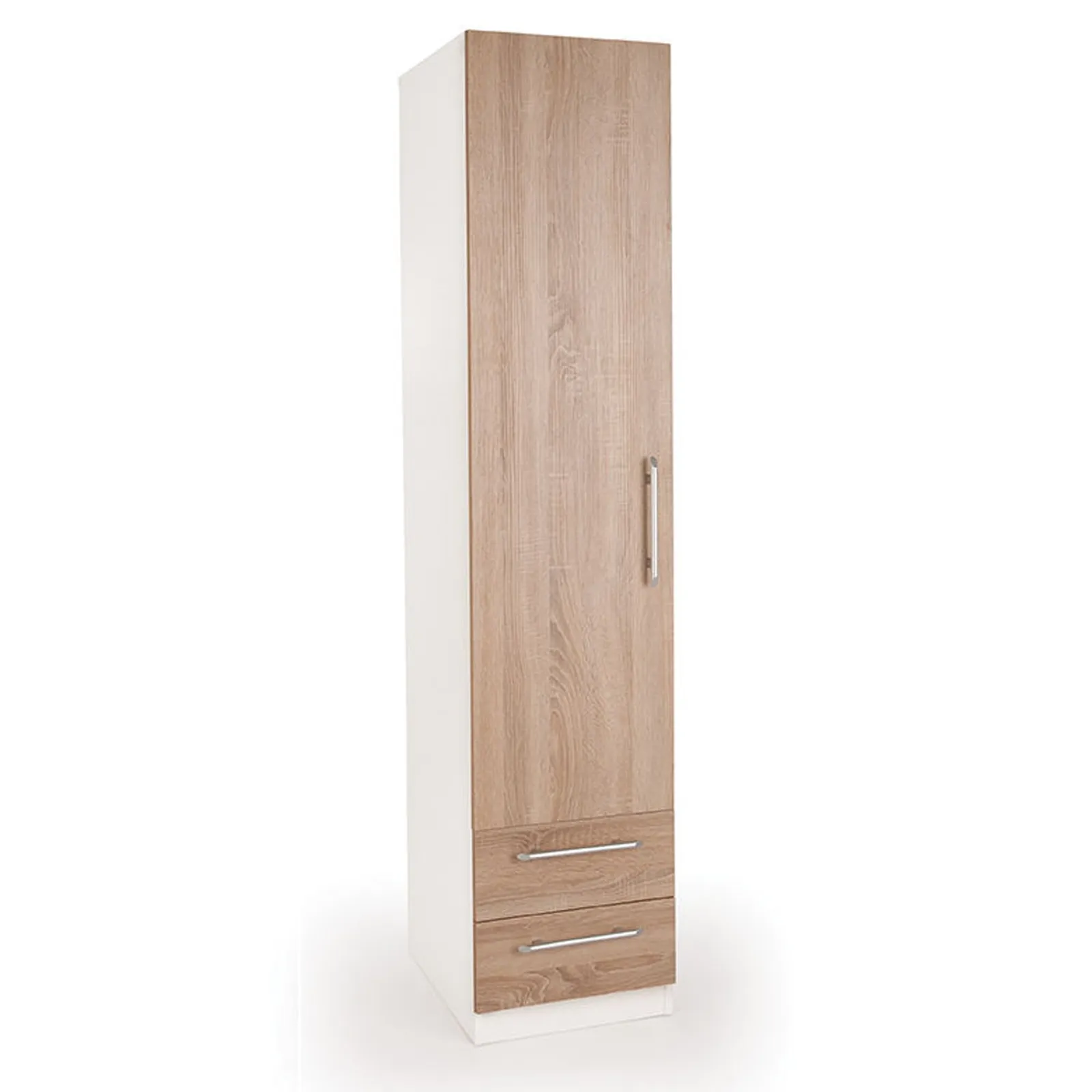 Euston 2 Drawer Single Wardrobe White/Natural