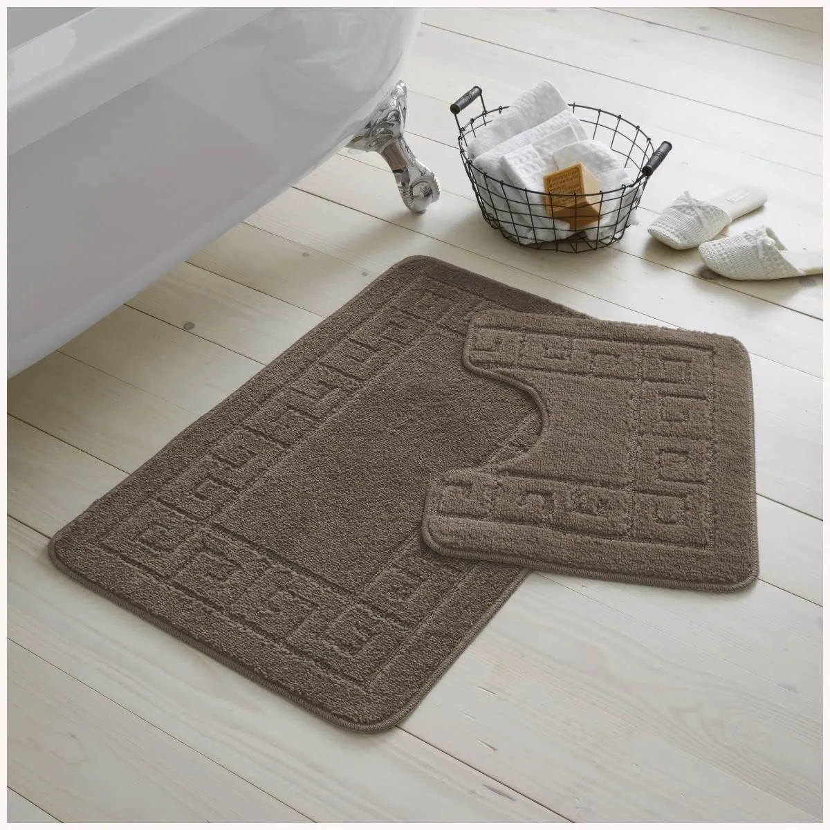 GAVENO CAVAILIA Greek Bath Mat in Light Brown