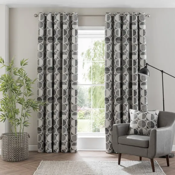 Cai Circle Jacquard Eyelet Curtains 2