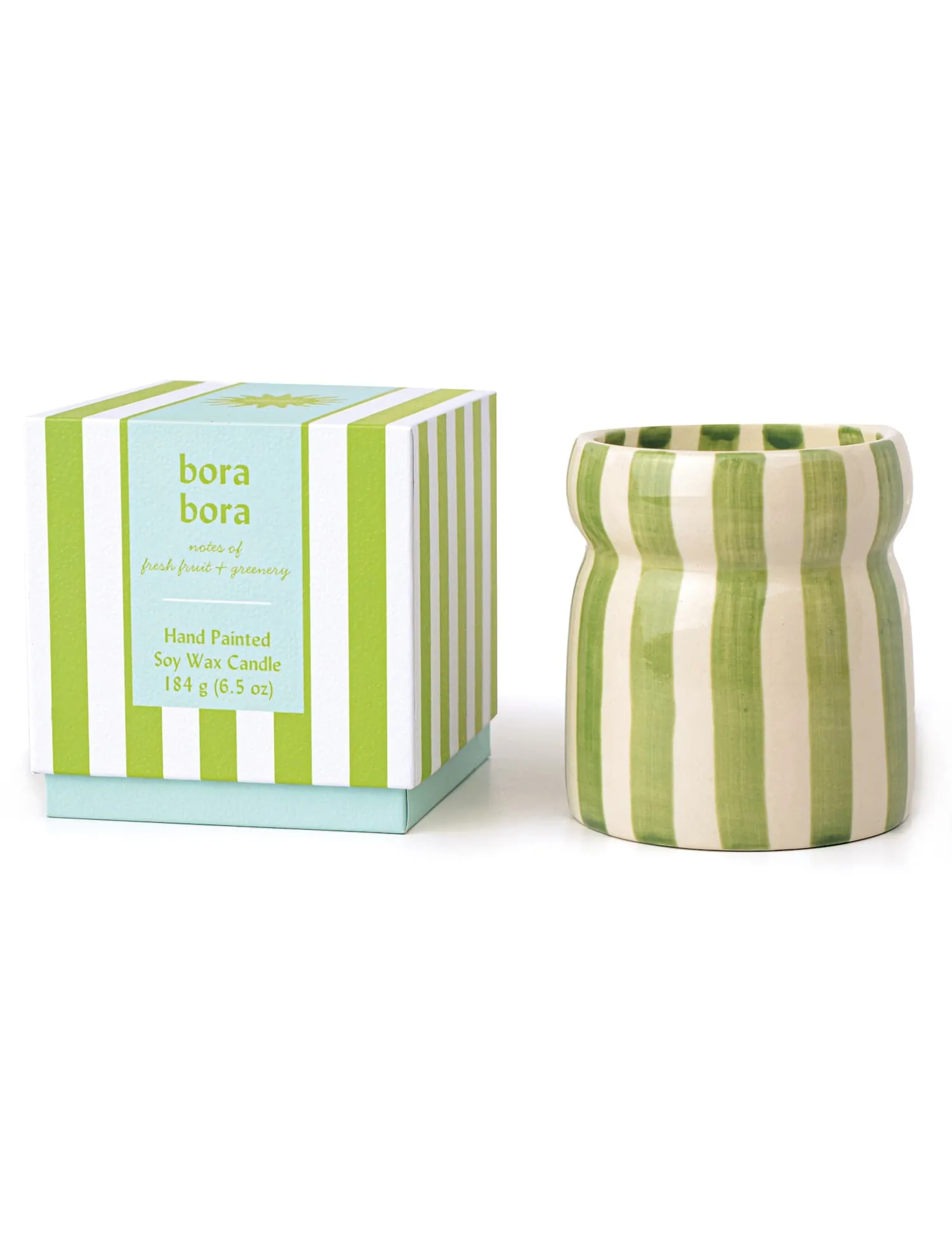 Paddywax Cabana Bora Bora Striped Ceramic Boxed Candle 184g No Colour