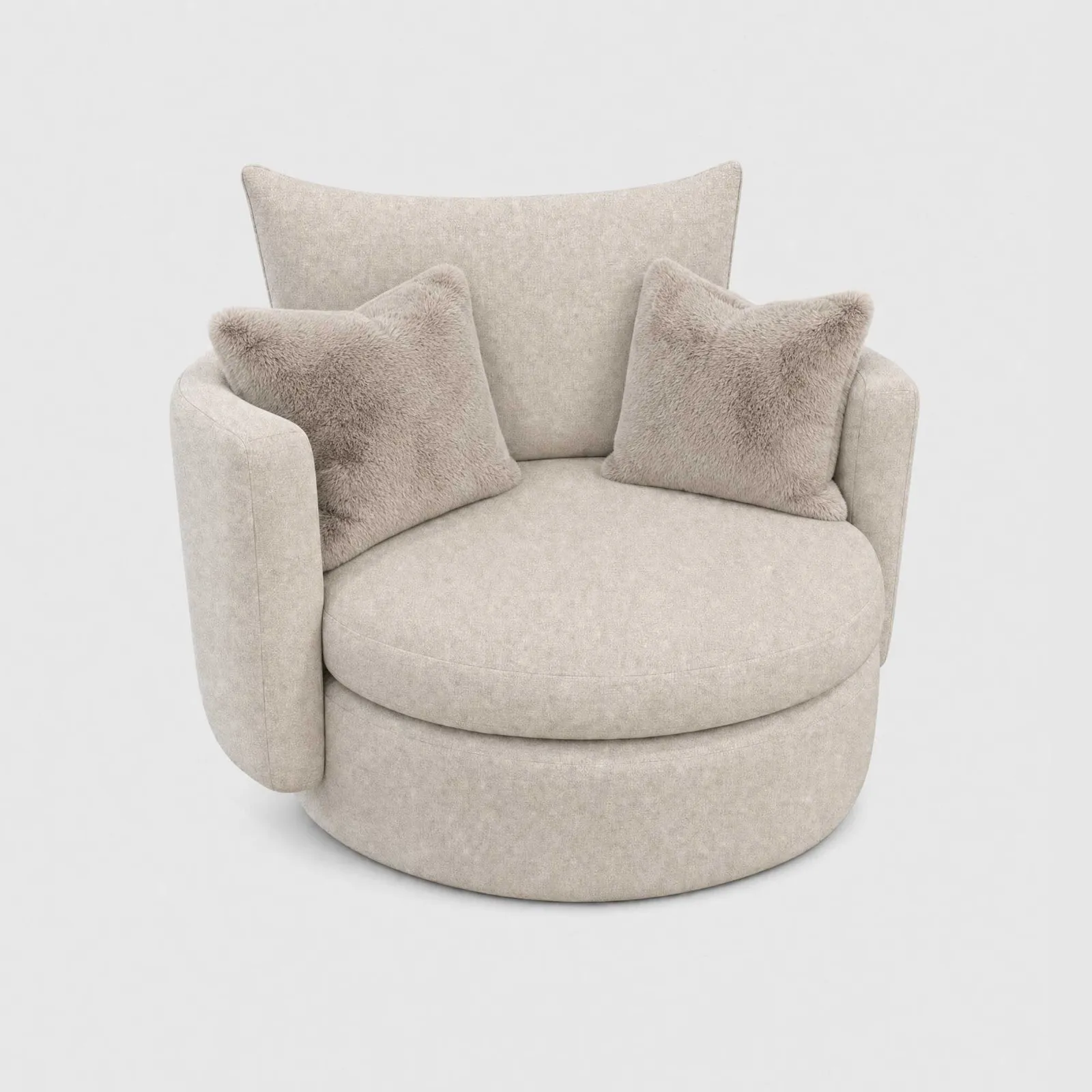 Hidcote Swivel Accent Armchair, Neutral Fabric | Barker & Stonehouse
