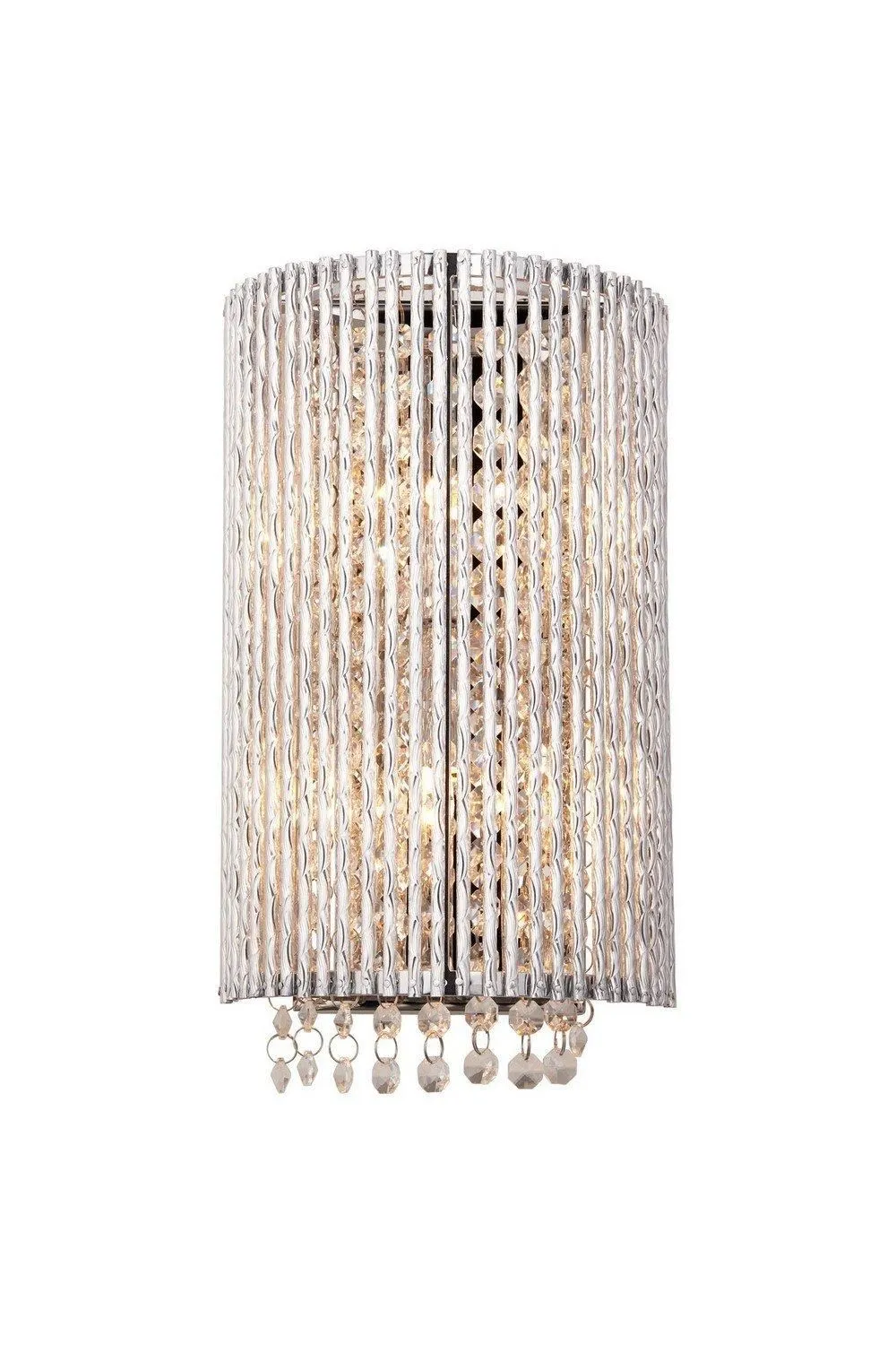 Netlighting Galina 2 Light Wall Light Chrome Plate & Clear Crystal G9