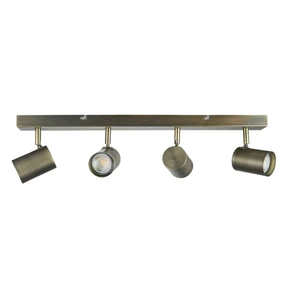 Newark Antique Bronze 4 Light Semi Flush Spotlight Bar 5