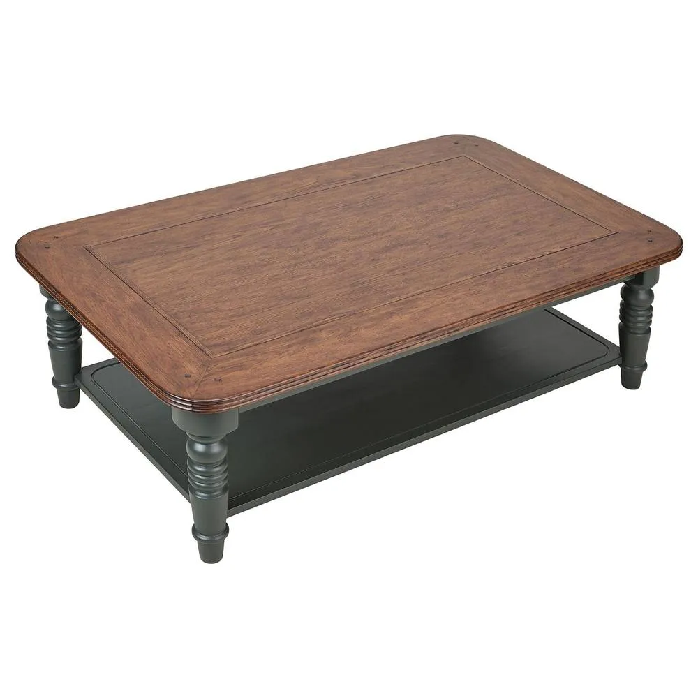 Statement Furniture Queensbury Coffee Table with Oak Top in Bottle Green 3