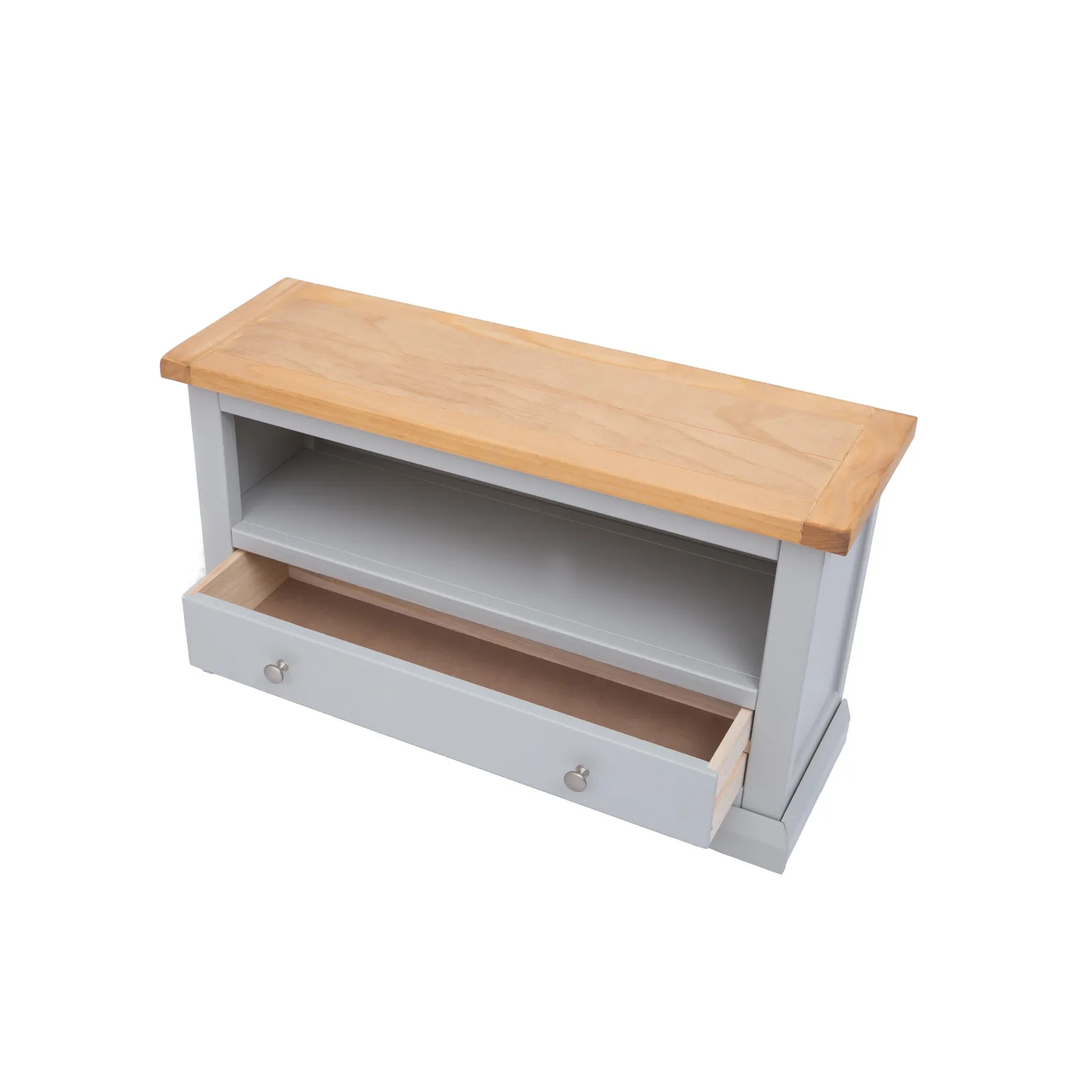Cabinet Bits Loreo Light Grey 1 Drawer TV Cabinet Chrome Knob 5