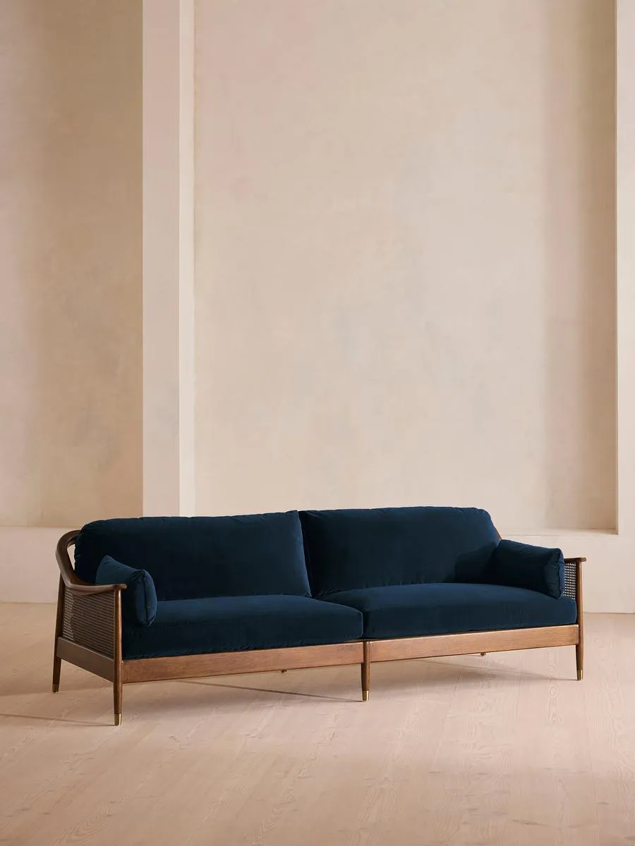 Atlanta Four Seater Sofa, Velvet, Royal Blue