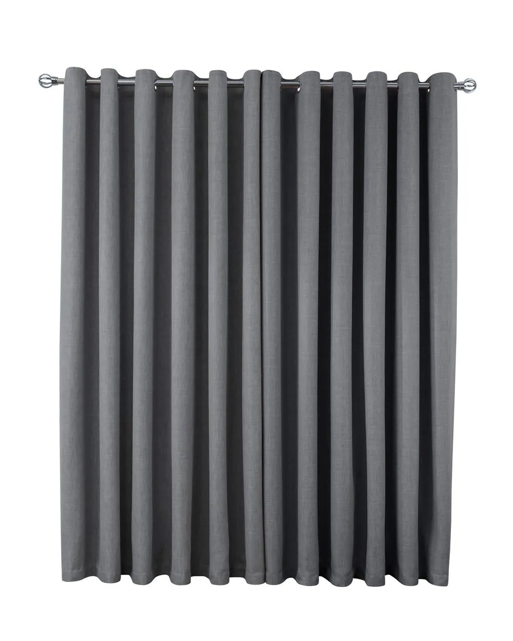 Smart Living Luxury Linen Look Eyelet Blackout Lined Curtains - 2 Panels in Charcoal 3