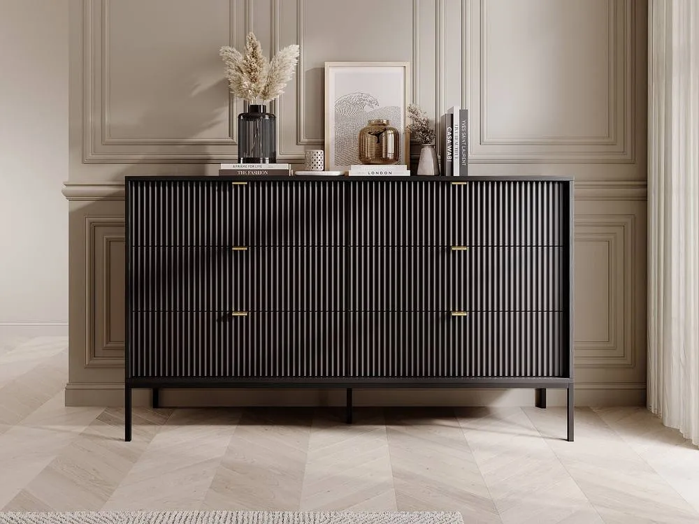 Vente-unique 6-Drawer Chest Of Drawers - Black - LIOUBA 3