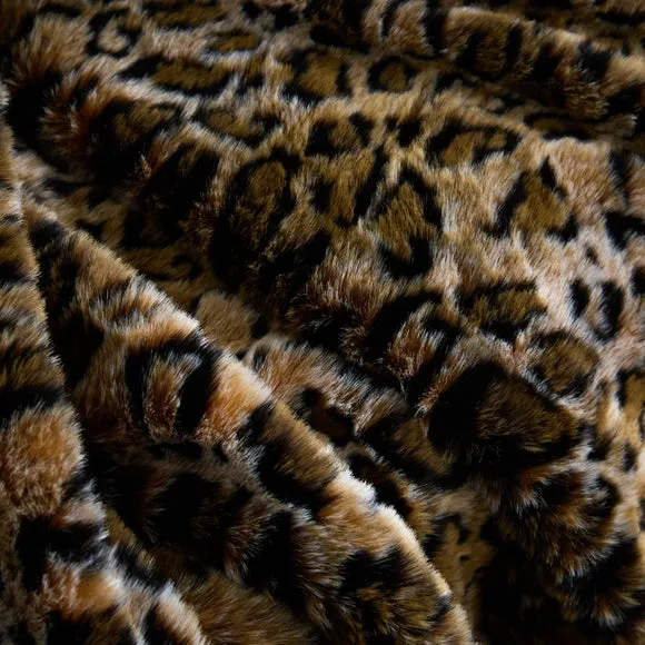 Leopard Print Faux Fur Throw Blanket 130cm x 180cm 2