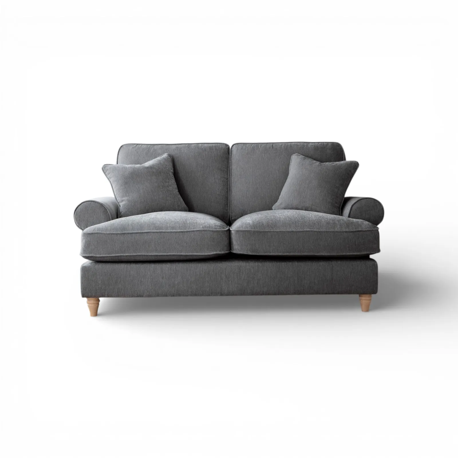 The Great Sofa Company Ezra 2 Seater Textured Velvet Sofa - Scroll Arm in Charcoal 2