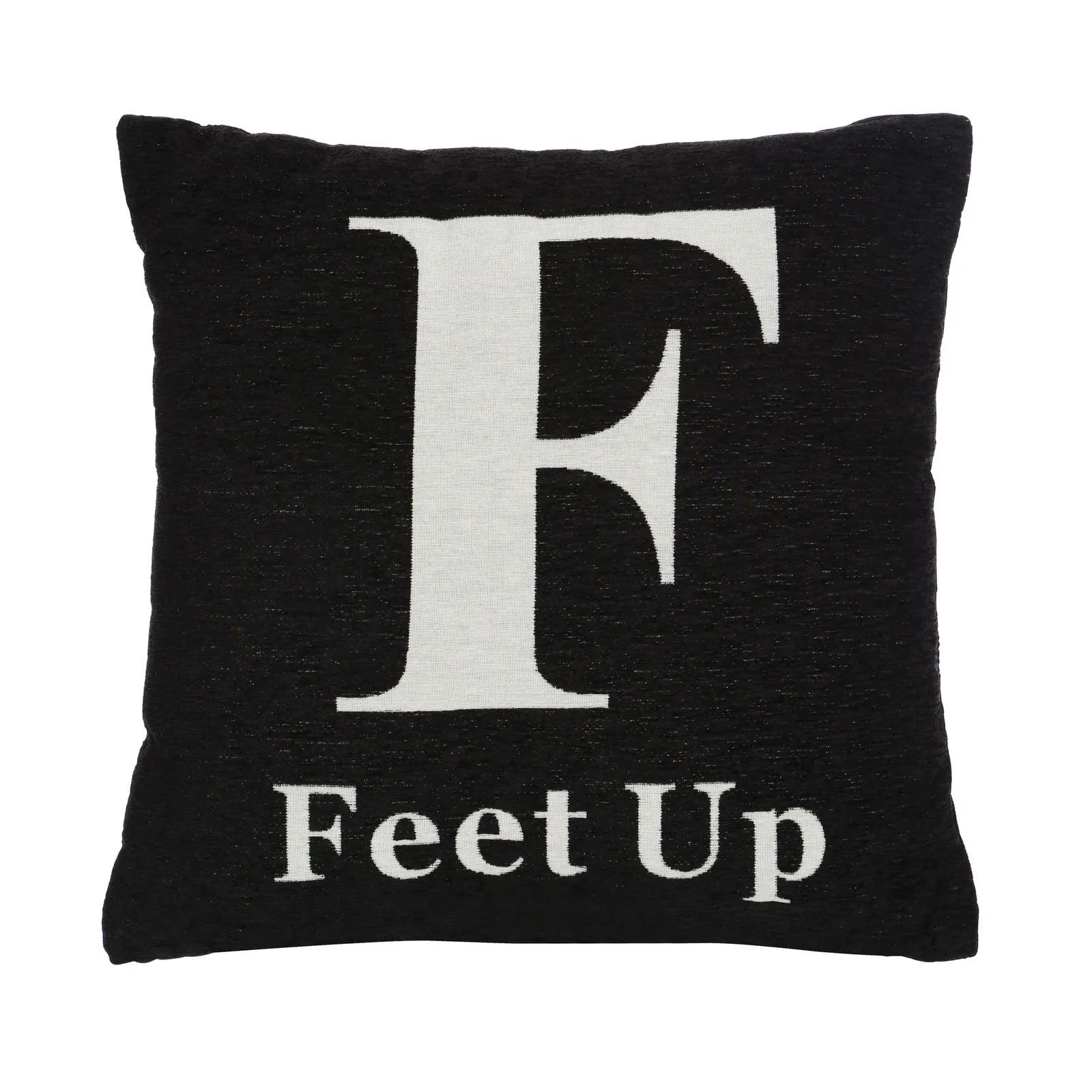 Orsina Feet Up Words Cushion in Black