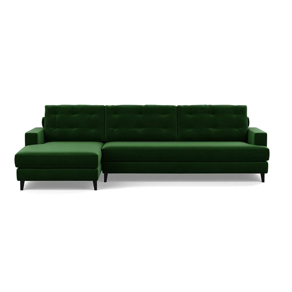 Heal's Mistral Left Hand Facing Corner Sofa Smart Velvet Forest Black Feet 1