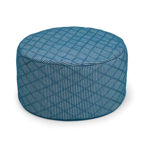 Tufted Diamond Pouffe Navy 2